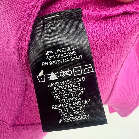 Nic+Zoe Pink Linen Viscose Blend Open Front Cardigan Women's Medium - Picture 4 of 4